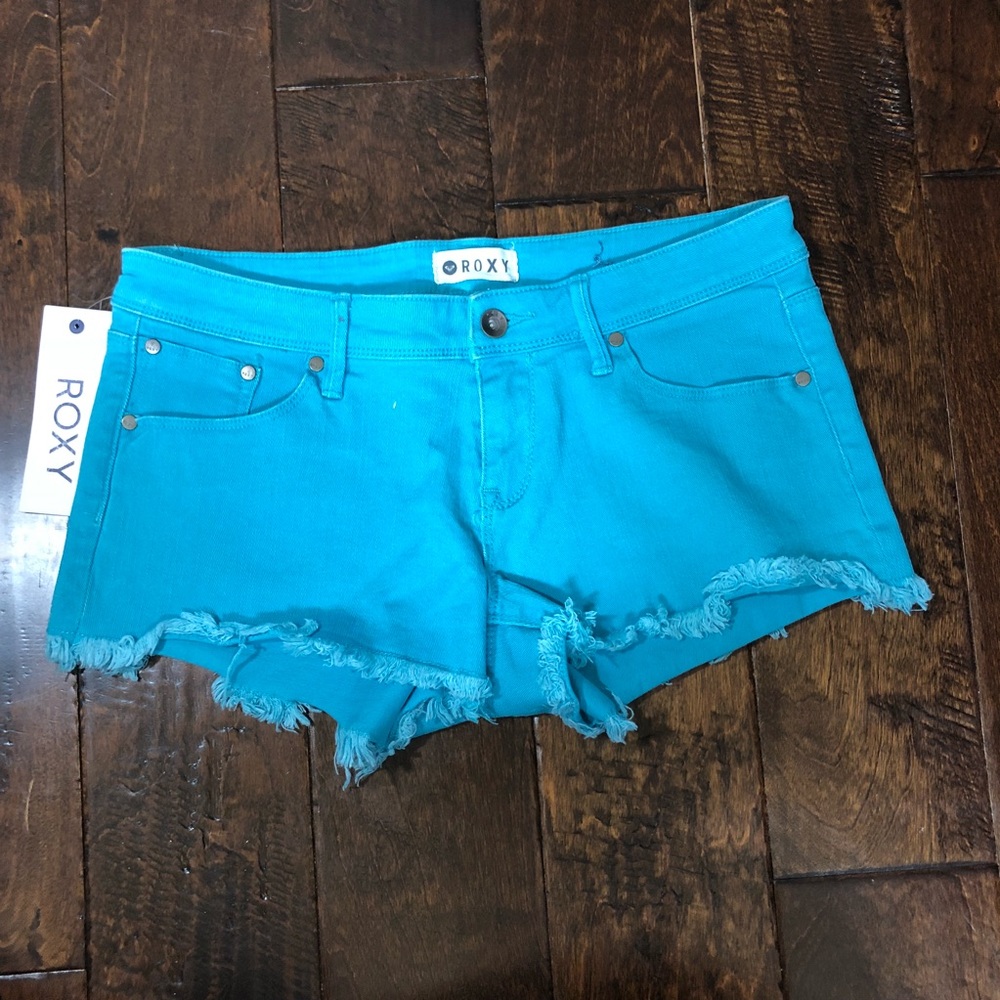 Roxy Women Stretch Cut Off Mini Shortie Shorts 28